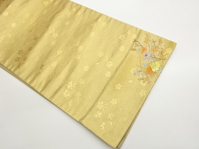 JAPANESE FUKURO OBI / KINSAI / SHELL INLAY / FLOWERS